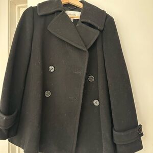 English style cropped wool coat